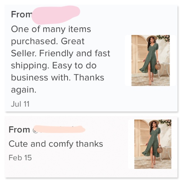 Green Floral Midi Dress Button Front V-Neck - Picture 7 of 10